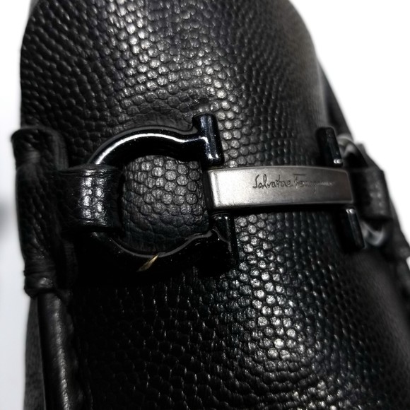 Salvatore Ferragamo Luxury Gancini Bit Black Leather Moccasins Loafers main image 5